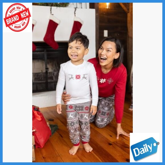 Nordic Print Christmas Pajama Set, Cotton Blend, Snug Fit, Family Matching - Picture 5 of 7